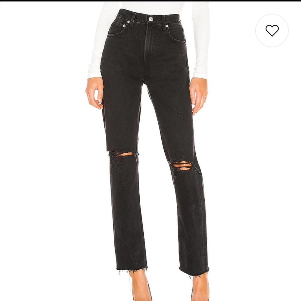Agolde Cherie Black High Rise Straight Jean 25